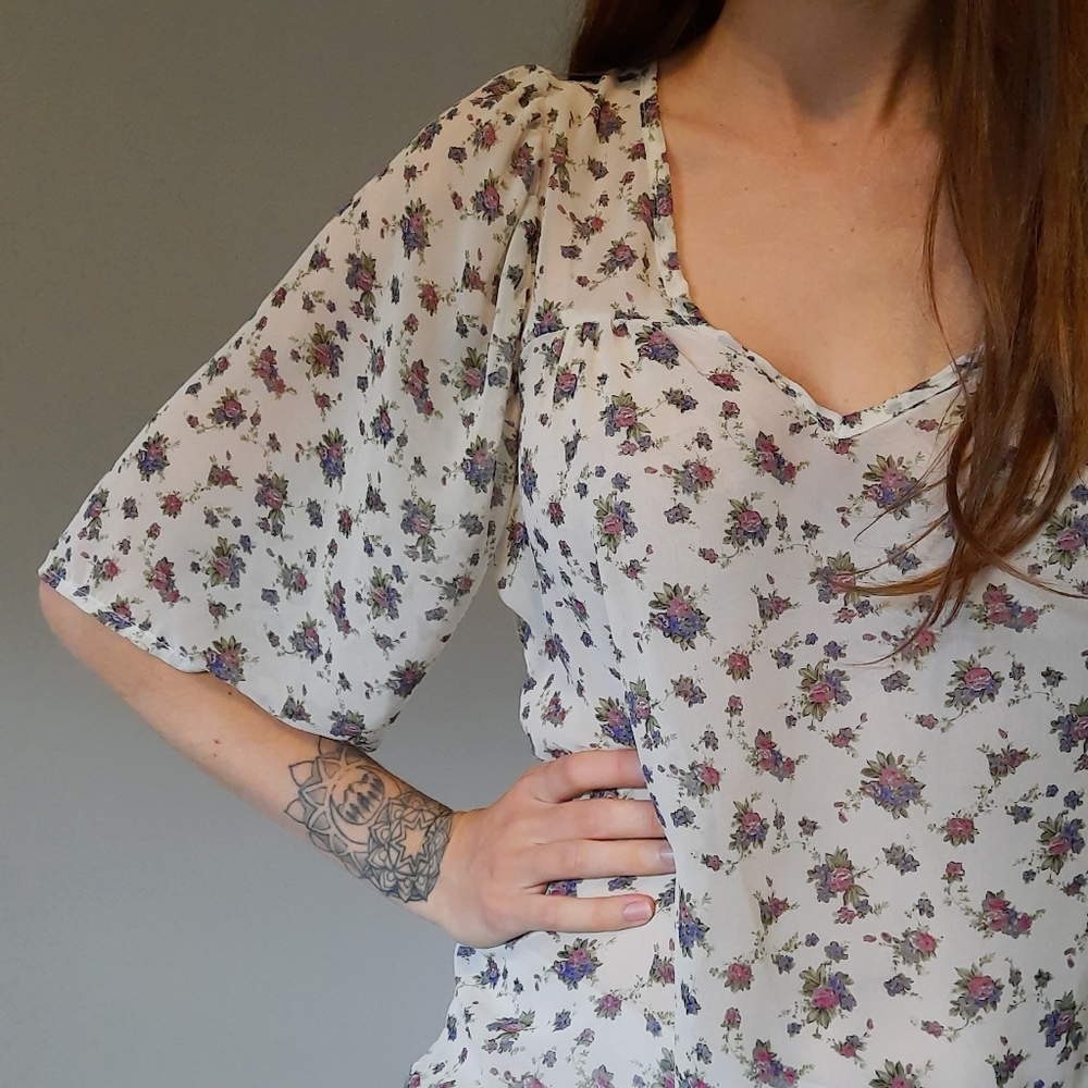 Everly Sheer Floral Blouse